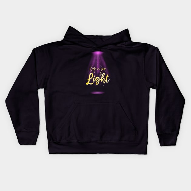 Keep In Your Light - Purple Yellow Kids Hoodie by pbDazzler23